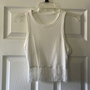 White fringe top!